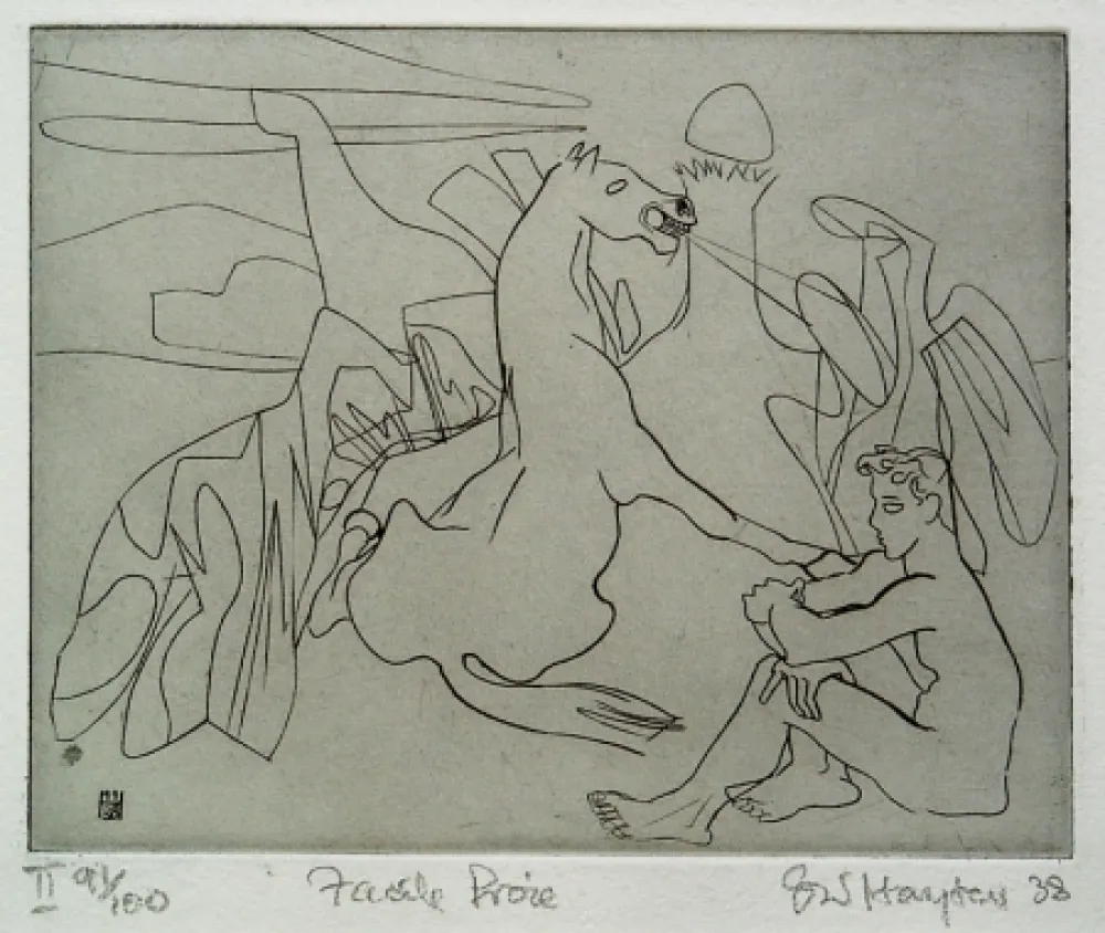 エッチング Hayter - Untitled (Facile Proie)