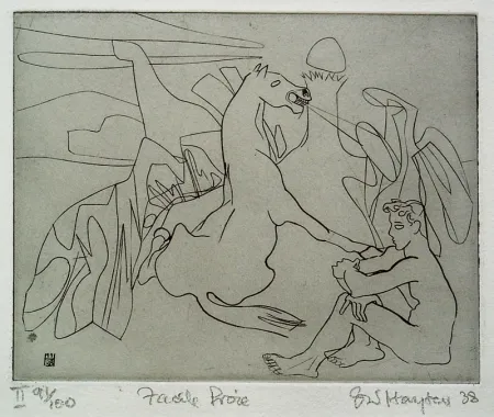 エッチング Hayter - Untitled (Facile Proie)