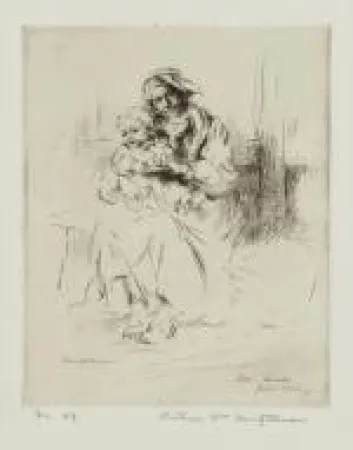 彫版 Heintzelman - Mother and Child, Sion, Suisse