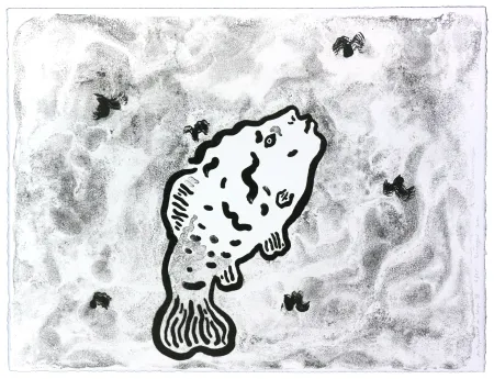 リトグラフ Henin - Auportrait en carpe IX