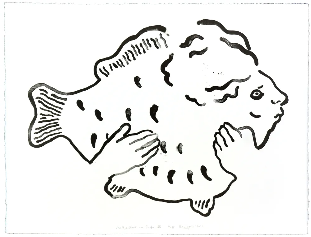 リトグラフ Henin - Auportrait en carpe XVI