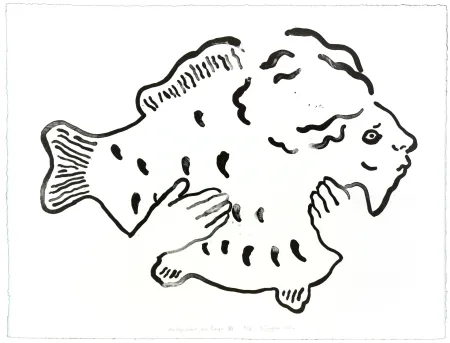 リトグラフ Henin - Auportrait en carpe XVI