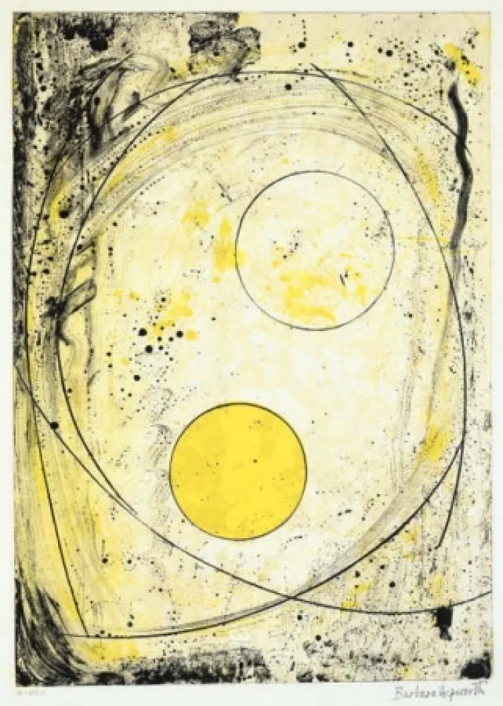 リトグラフ Hepworth - Composition in black and Yellow