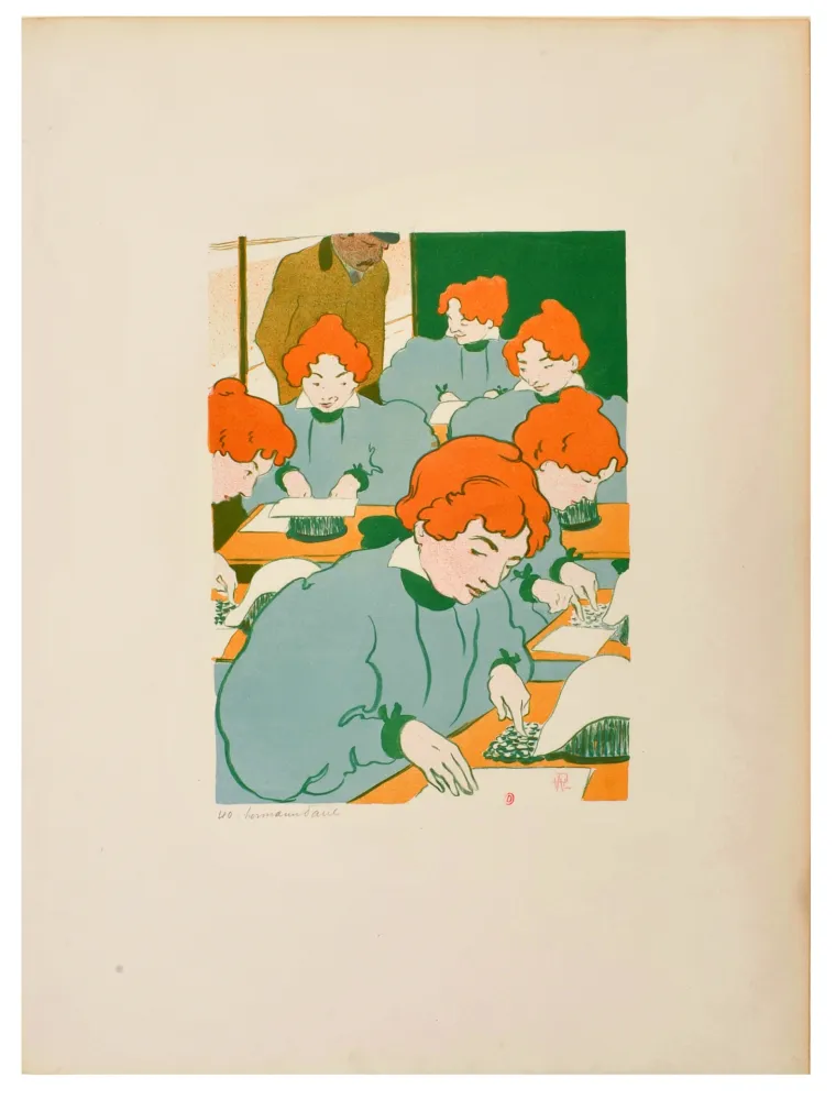 リトグラフ Hermann-Paul - Les petites Machines à écrire