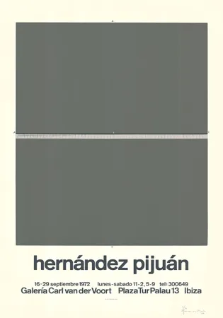 シルクスクリーン Hernandez Pijuan - Cartel de la exposición Galería Carl van der Voort, Ibiza