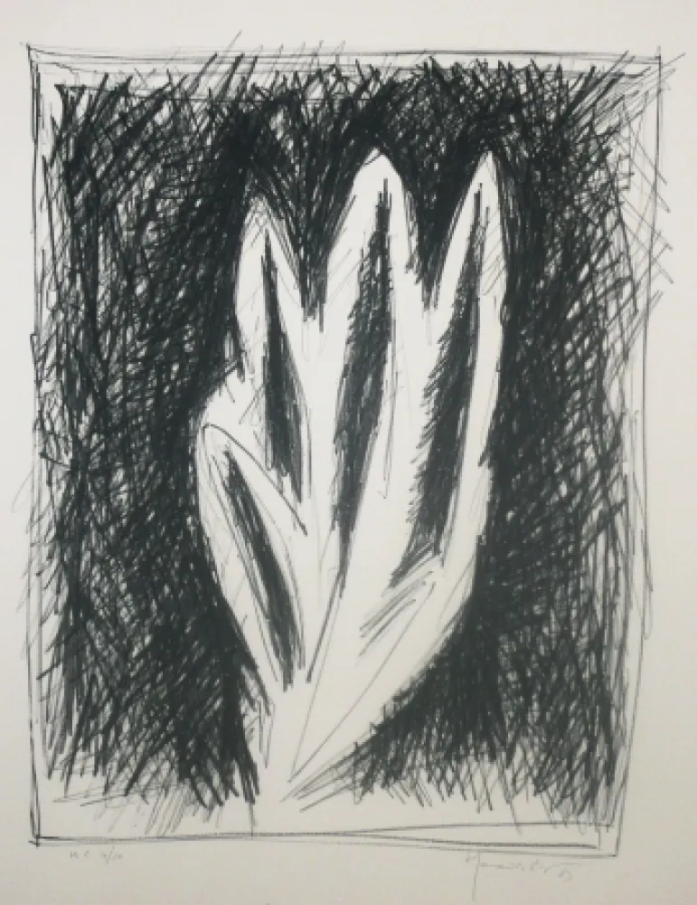 リトグラフ Hernandez Pijuan - Feuille