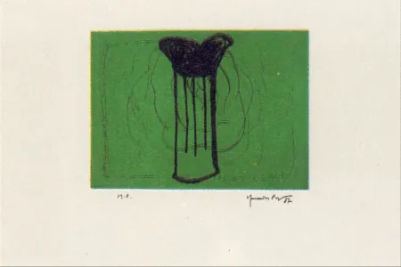 多数の Hernandez Pijuan - Gerro i flor sobre verd