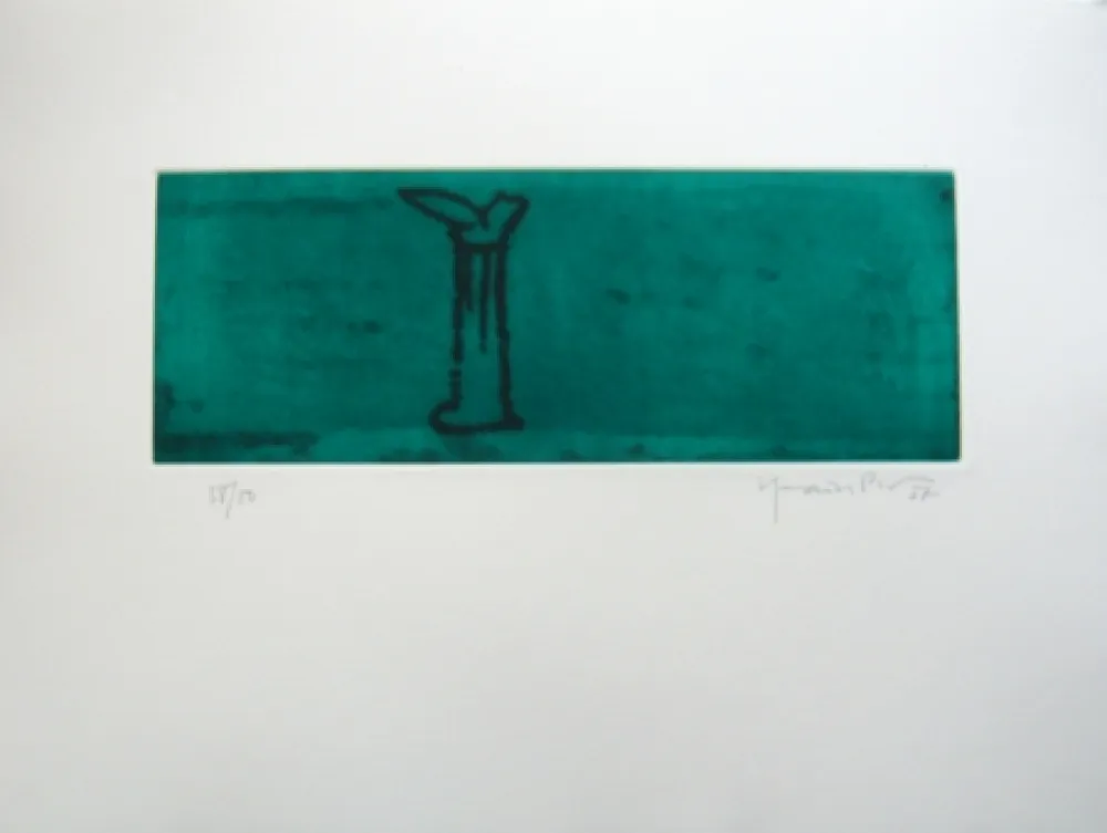 アクチアント Hernandez Pijuan - Gerro i flor sobre verd