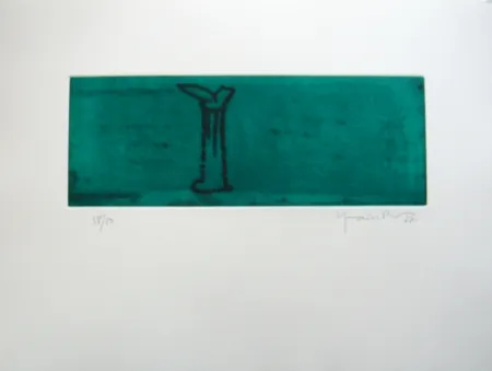 アクチアント Hernandez Pijuan - Gerro i flor sobre verd