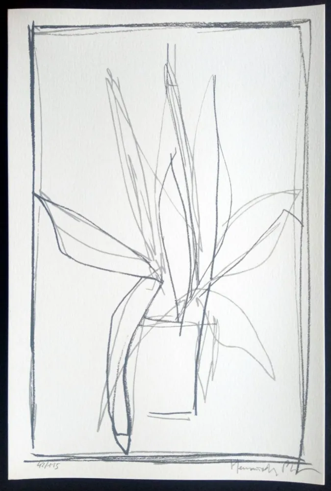 シルクスクリーン Hernandez Pijuan - Hojas Sueltas