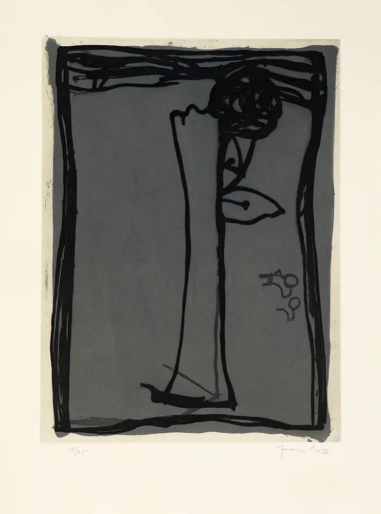 彫版 Hernandez Pijuan - Jarro con rosa