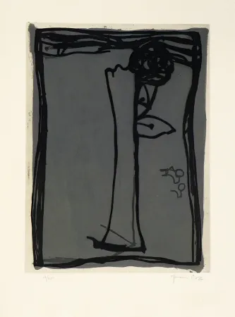 彫版 Hernandez Pijuan - Jarro con rosa