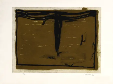 彫版 Hernandez Pijuan - Paisaje con ciprés