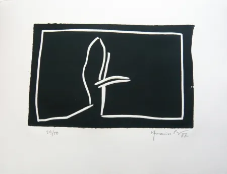 リノリウム彫版 Hernandez Pijuan - Paisatge 2