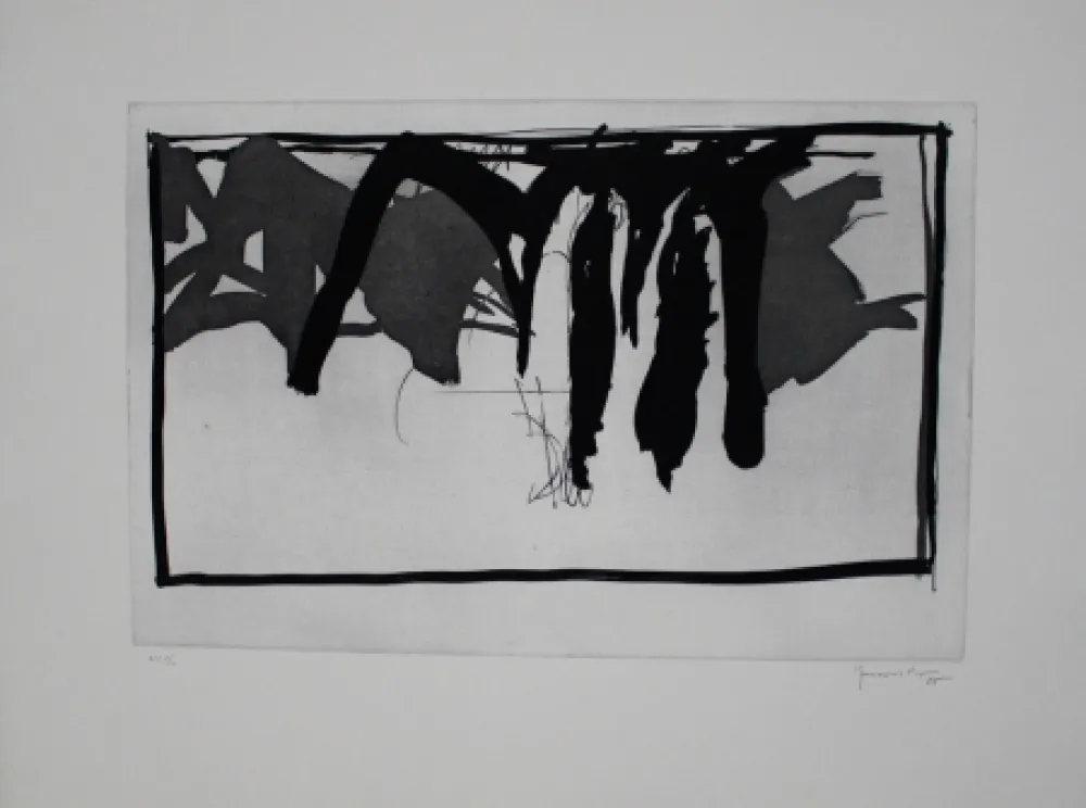 エッチングと　アクチアント Hernandez Pijuan - Paisatge amb xiprers I