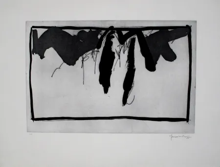 エッチングと　アクチアント Hernandez Pijuan - Paisatge amb xiprers II / Landscape with Cypresses II