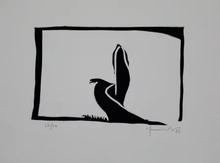 リノリウム彫版 Hernandez Pijuan - Paisatge III / Landscape III