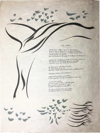 彫版 Herold - Gilbert Lély : LA COSTE. Affiche-Poème originale (1968).