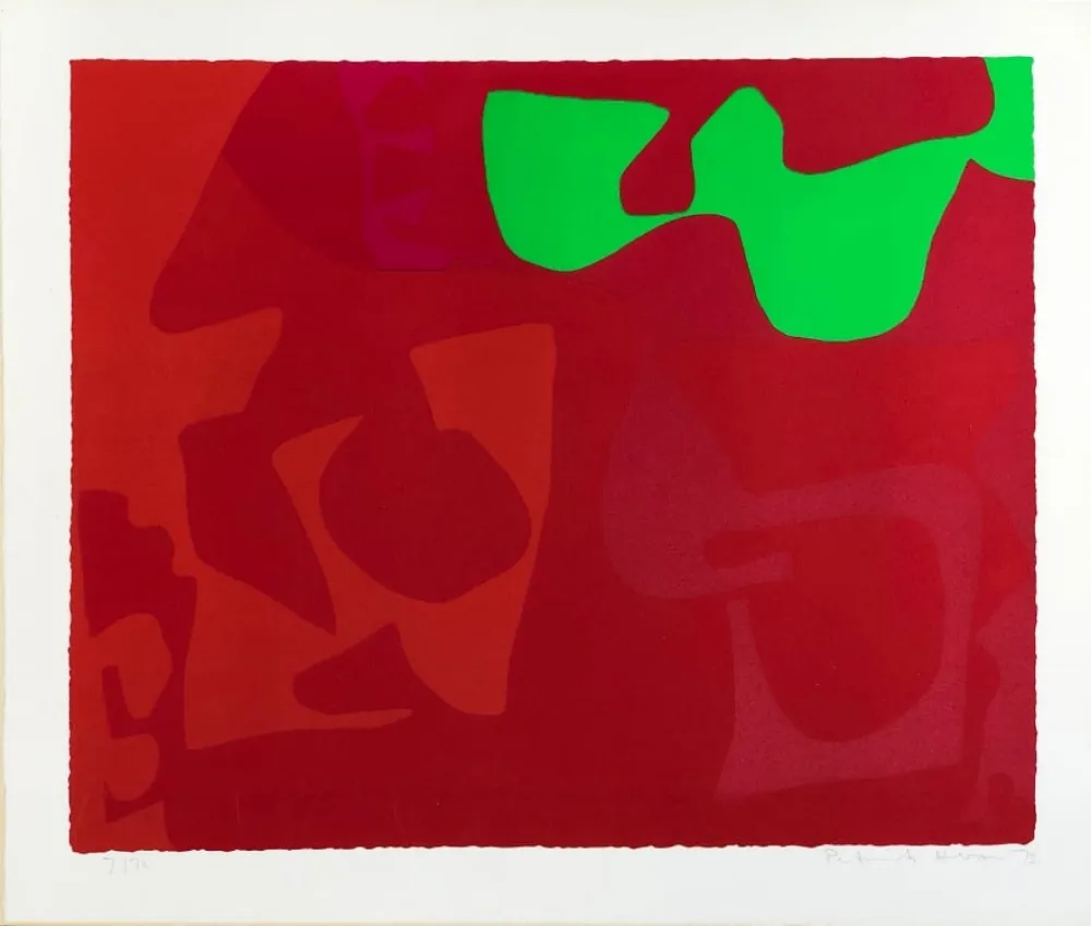 シルクスクリーン Heron - Small Red January 1973: 2 