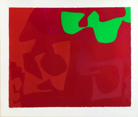 シルクスクリーン Heron - Small Red January 1973: 2 