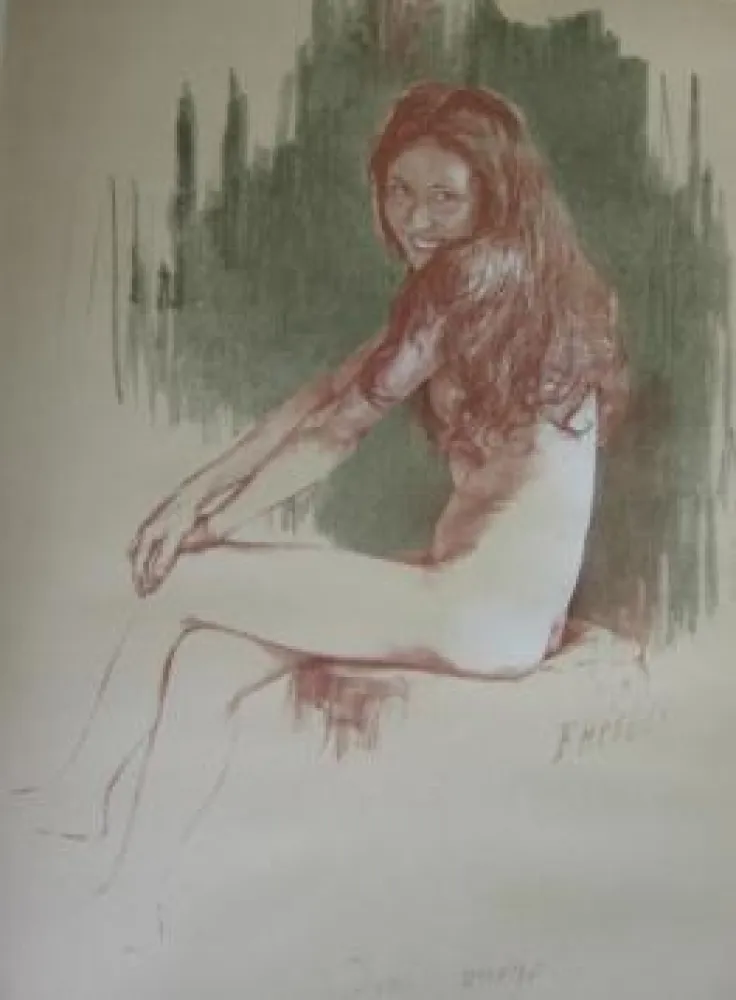 リトグラフ Héroux - Demi-vierge