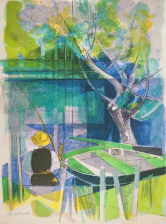 リトグラフ Hilaire - Le pécheur