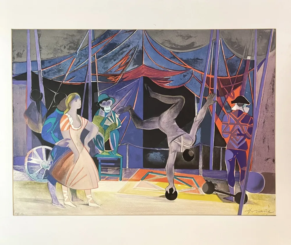 リトグラフ Hilaire - Les Saltimbanques