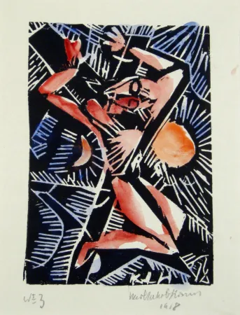 木版 Hirsch - Christus am Kreuz (Christ on the cross)