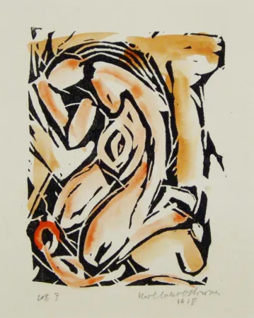 木版 Hirsch - Madonna