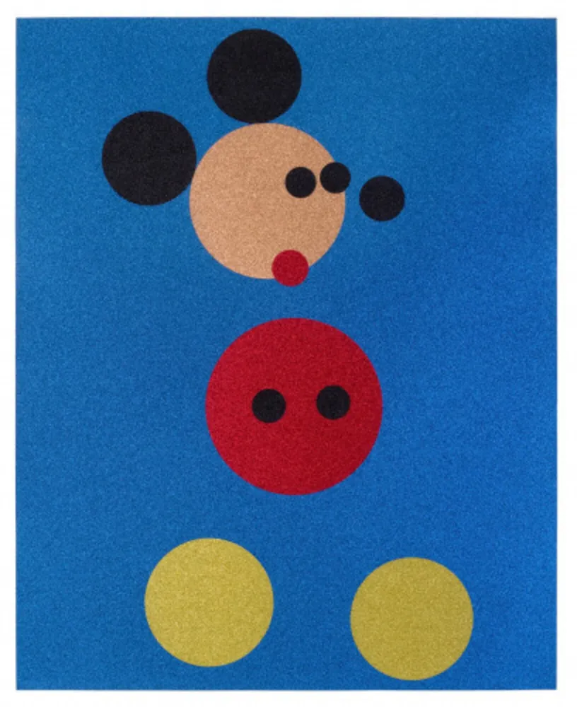 シルクスクリーン Hirst - Large Mickey - Blue Glitter