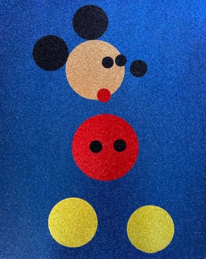 シルクスクリーン Hirst - Mickey (Blue Glitter)