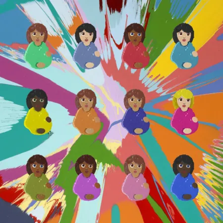 多数の Hirst - Signed Great Expectations Print (Spin Painting Background)