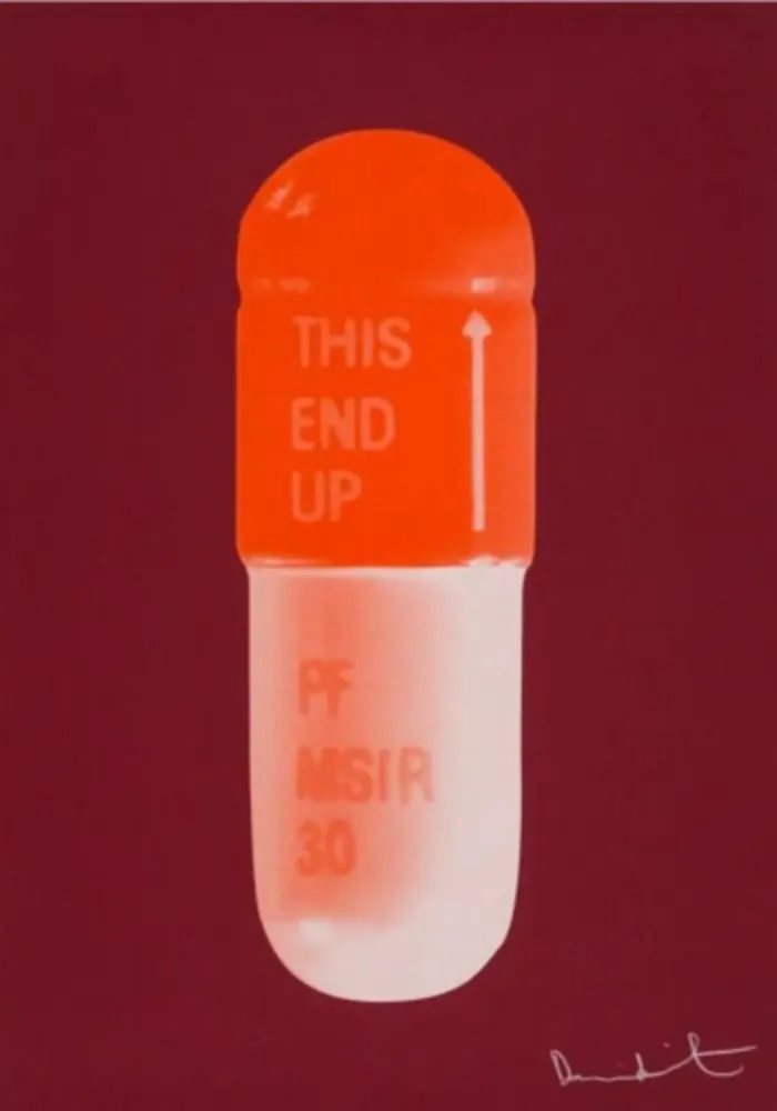 シルクスクリーン Hirst - The Cure (Sienna Red/Tangerine/Light Tangerine)