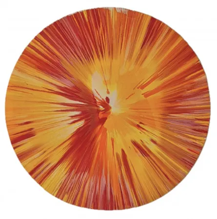 多数の Hirst - Untitled (spin - orange)
