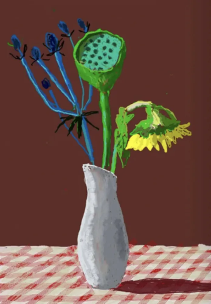 多数の Hockney - 19th March 2021, Sunflower with Exotic Flower