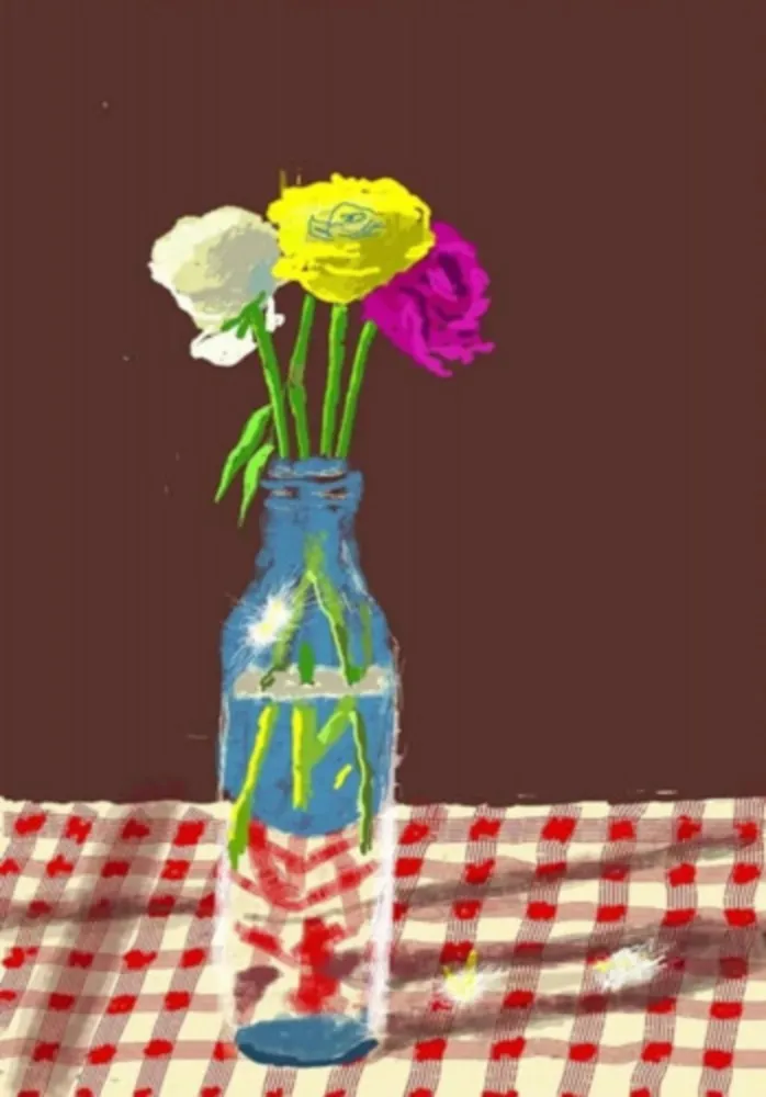 多数の Hockney - 23rd March 2021, Flowers in a Milk Bottle