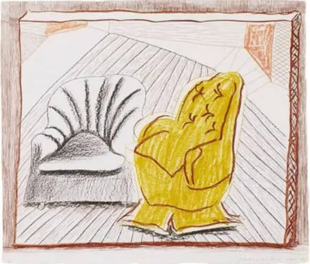 リトグラフ Hockney - A Picture of Two Chairs