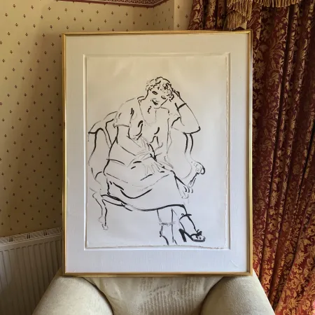 リトグラフ Hockney -  Celia Inquiring