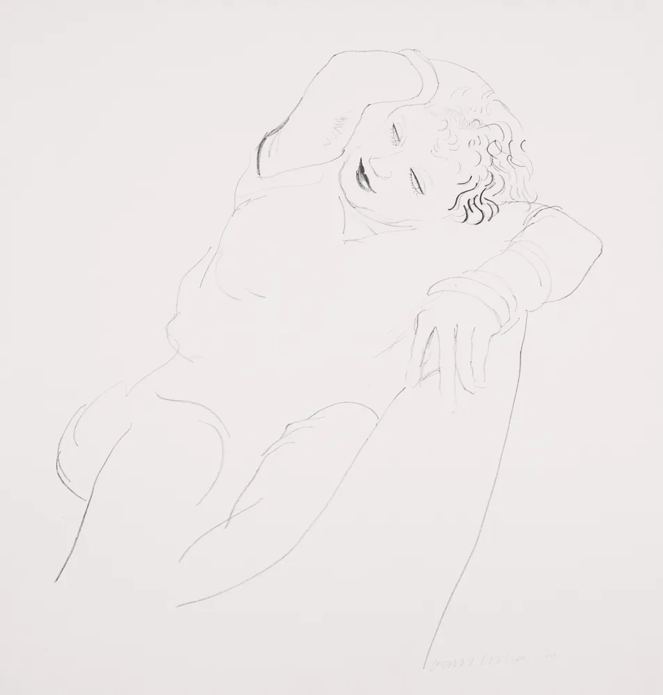 リトグラフ Hockney - Celia Reclining