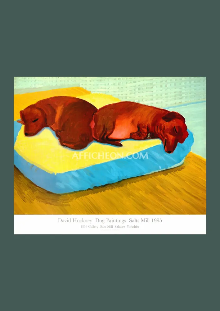 リトグラフ Hockney - David Hockney: 'Dog Painting 38' 1995 Offset-lithograph