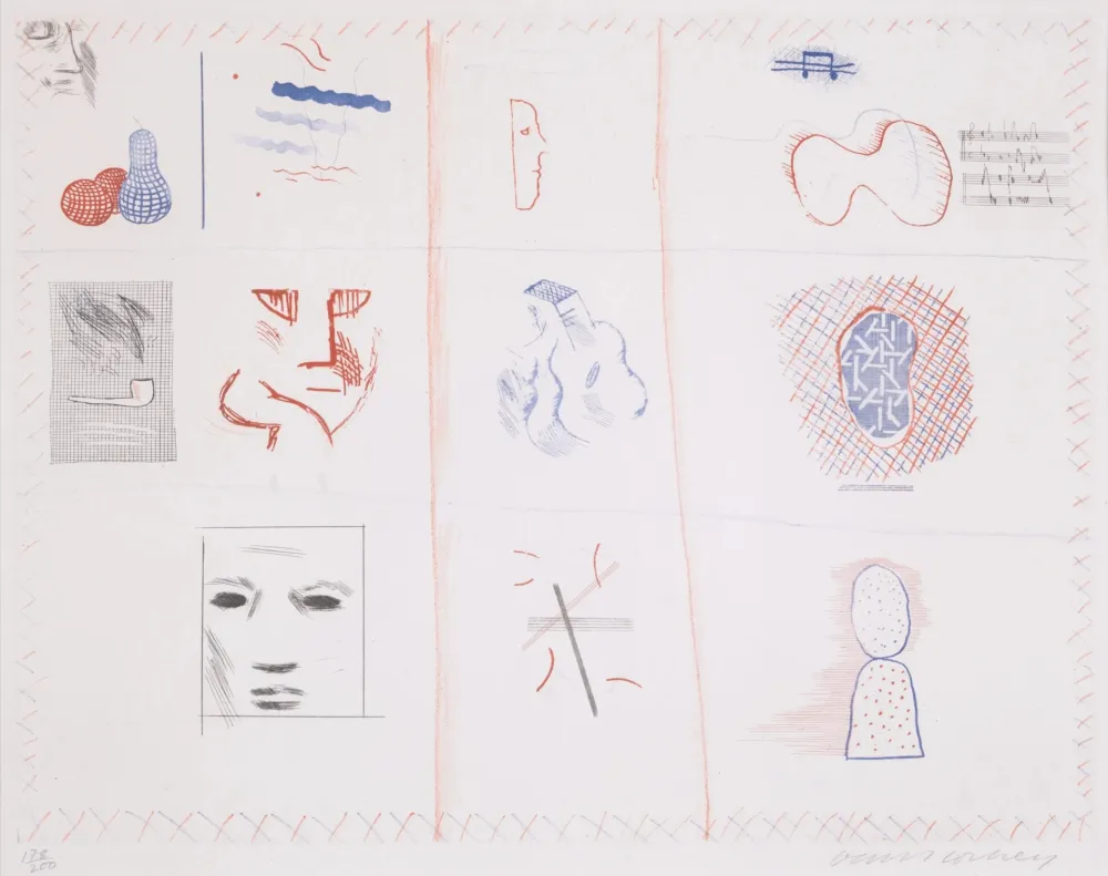 エッチングと　アクチアント Hockney - Franco-American Mail (from The Blue Guitar)