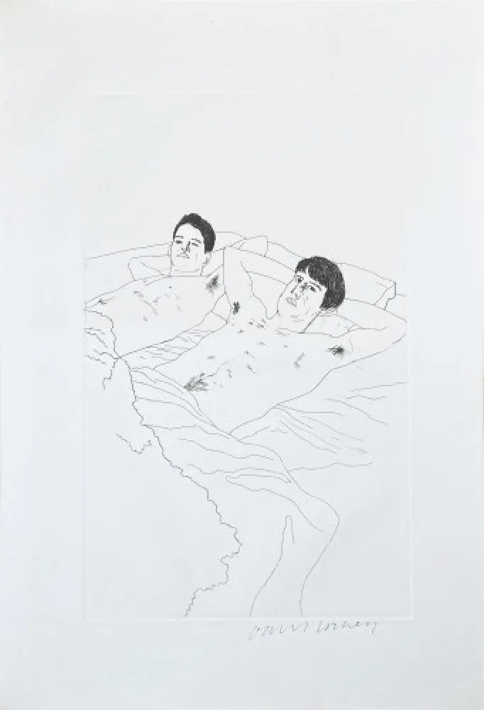 エッチングと　アクチアント Hockney - Illustrations for Fourteen Poems from C.P. Cavafy: In Despair