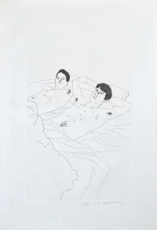エッチングと　アクチアント Hockney - Illustrations for Fourteen Poems from C.P. Cavafy: In Despair