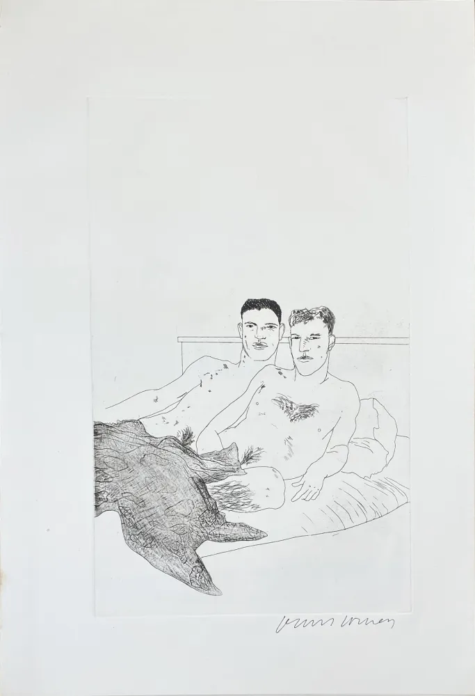 エッチングと　アクチアント Hockney - Illustrations for Fourteen Poems from C.P. Cavafy: The Beginning