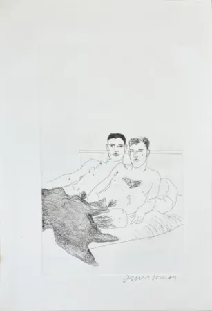 エッチングと　アクチアント Hockney - Illustrations for Fourteen Poems from C.P. Cavafy: The Beginning