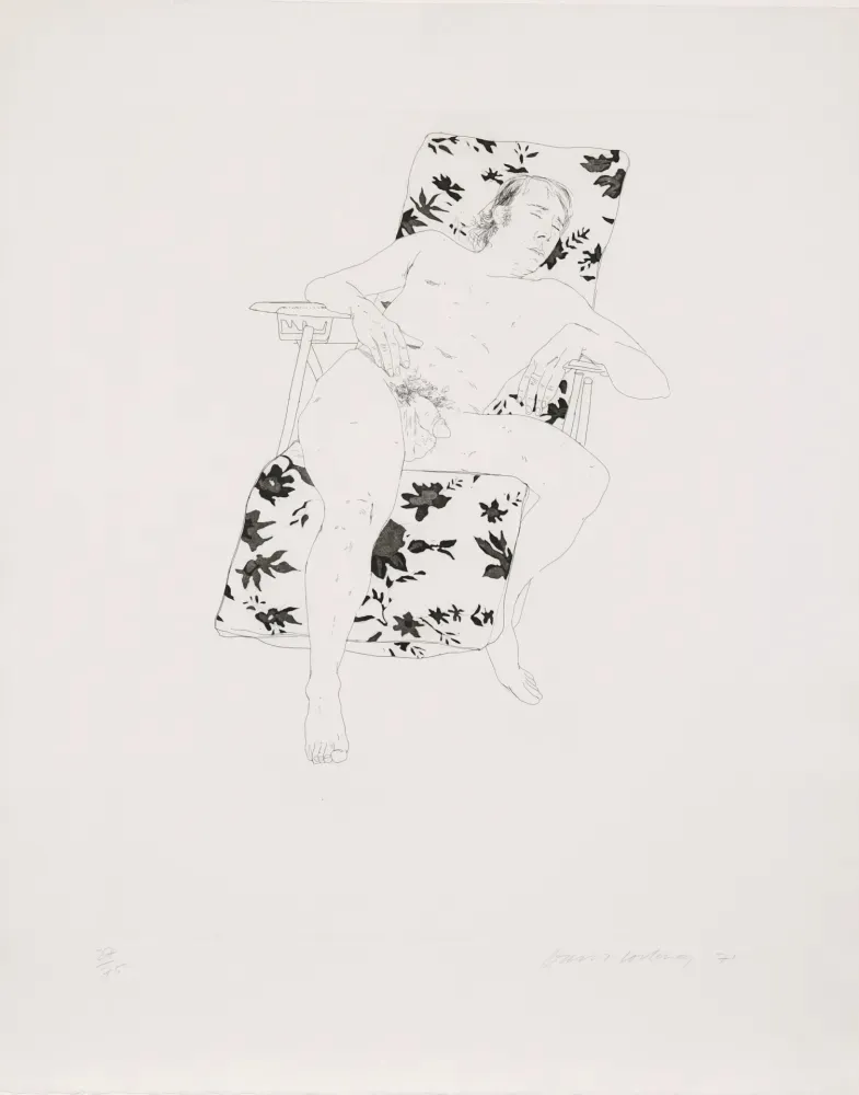 彫版 Hockney - Mo asleep