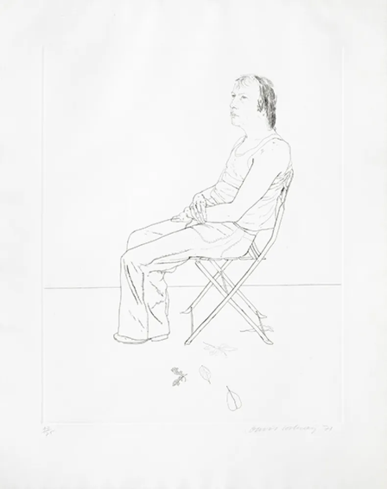 彫版 Hockney - Mo with Five Leaves