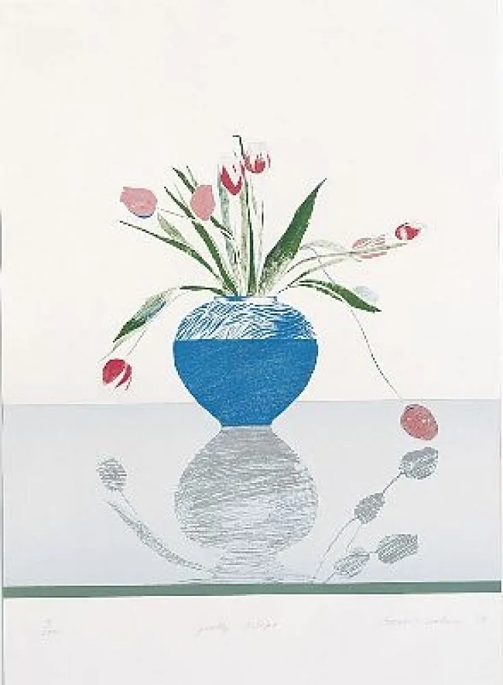 リトグラフ Hockney - Pretty Tulips