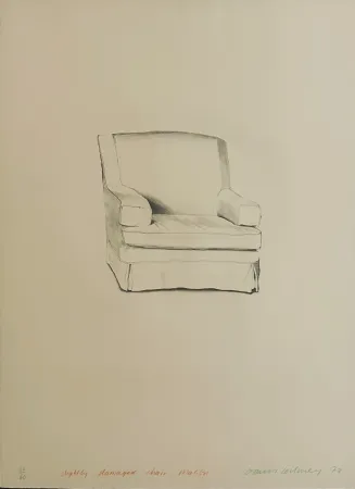 リトグラフ Hockney - Slightly damaged chair, Malibu