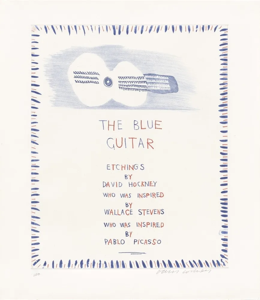 エッチングと　アクチアント Hockney - The Blue Guitar: title page